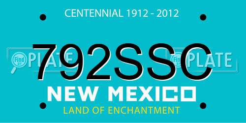 792SSC New Mexico License Plate