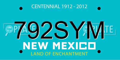 792SYM New Mexico License Plate