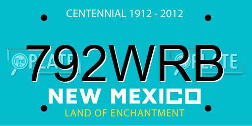 792WRB New Mexico License Plate