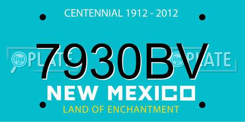 7930BV New Mexico License Plate