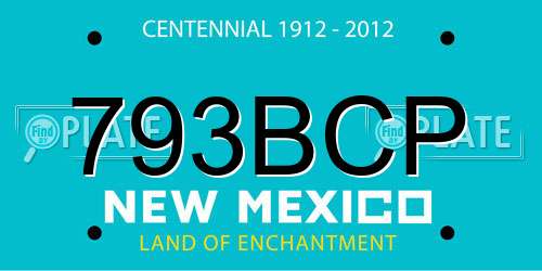 793BCP New Mexico License Plate