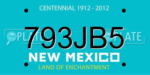 793JB5 New Mexico License Plate