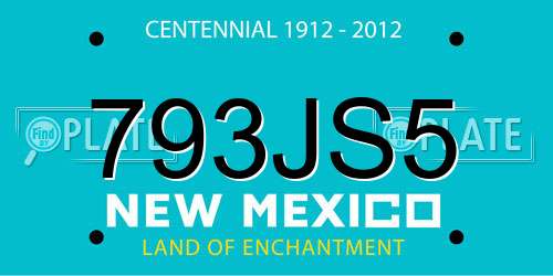 793JS5 New Mexico License Plate