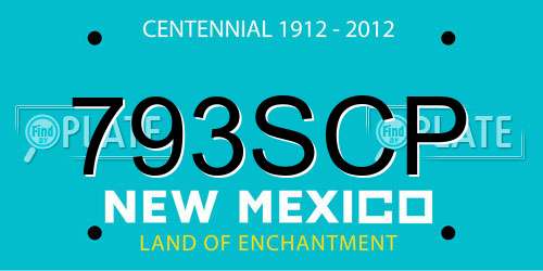 793SCP New Mexico License Plate