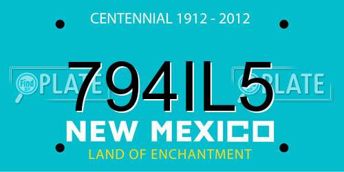 794IL5 New Mexico License Plate