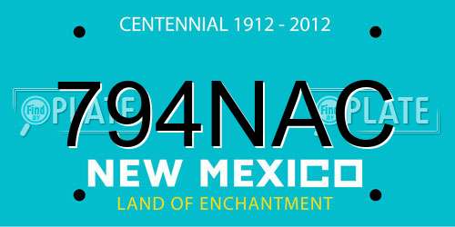 794NAC New Mexico License Plate