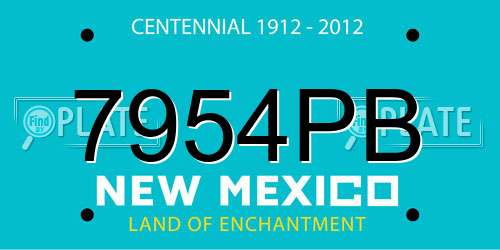 7954PB New Mexico License Plate