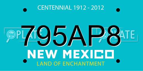 795AP8 New Mexico License Plate