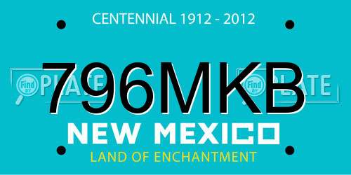 796MKB New Mexico License Plate