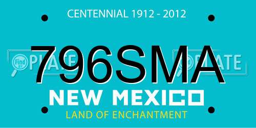 796SMA New Mexico License Plate