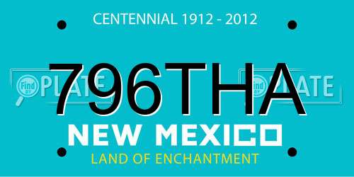 796THA New Mexico License Plate