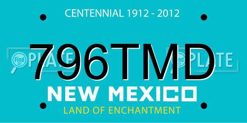 796TMD New Mexico License Plate