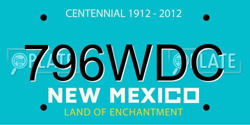 796WDC New Mexico License Plate