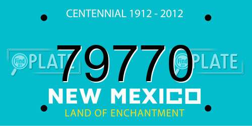 79770 New Mexico License Plate