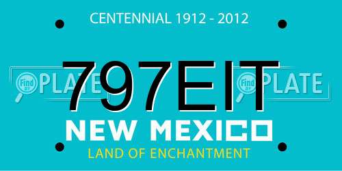 797EIT New Mexico License Plate