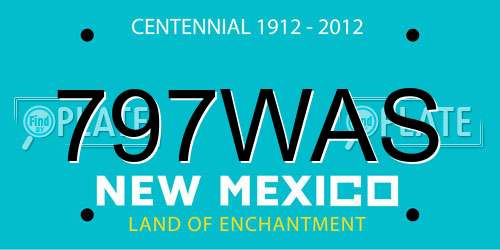 797WAS New Mexico License Plate