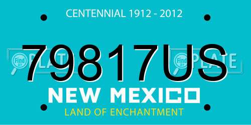 79817US New Mexico License Plate
