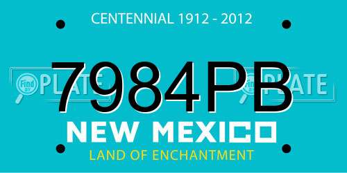 7984PB New Mexico License Plate