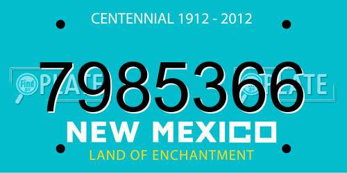 7985366 New Mexico License Plate