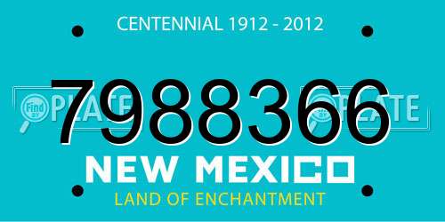 7988366 New Mexico License Plate
