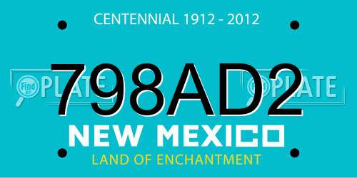 798AD2 New Mexico License Plate