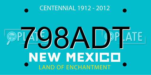 798ADT New Mexico License Plate