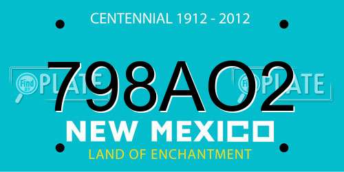 798AO2 New Mexico License Plate