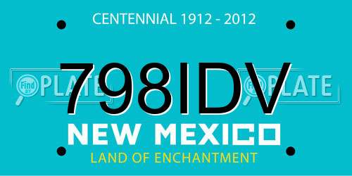 798IDV New Mexico License Plate