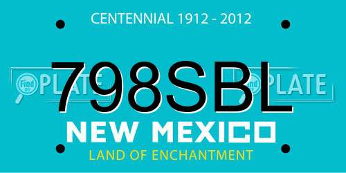 798SBL New Mexico License Plate