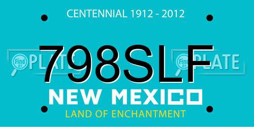 798SLF New Mexico License Plate