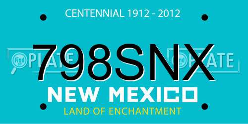 798SNX New Mexico License Plate