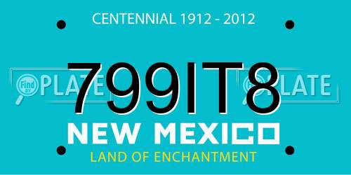 799IT8 New Mexico License Plate