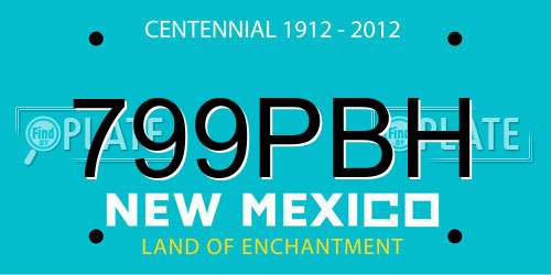 799PBH New Mexico License Plate