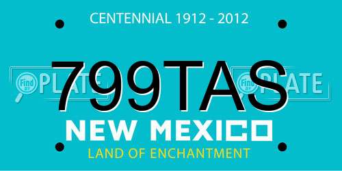 799TAS New Mexico License Plate