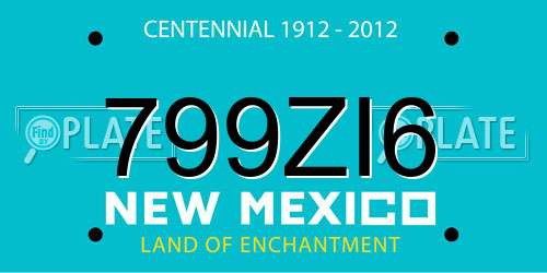 799ZI6 New Mexico License Plate