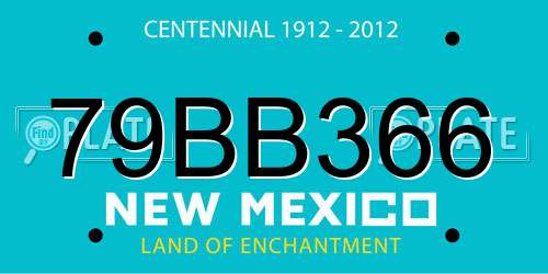 79BB366 New Mexico License Plate