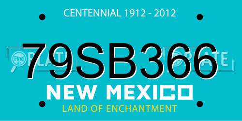 79SB366 New Mexico License Plate