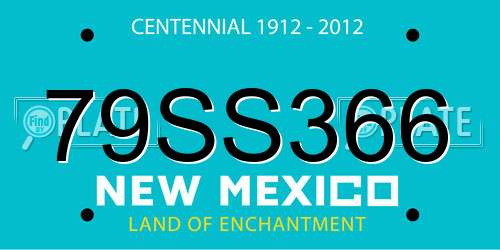79SS366 New Mexico License Plate