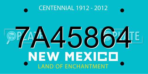 7A45864 New Mexico License Plate