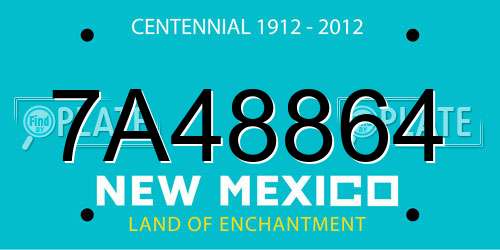 7A48864 New Mexico License Plate