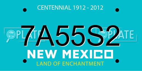 7A55S2 New Mexico License Plate