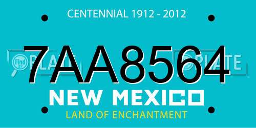 7AA8564 New Mexico License Plate
