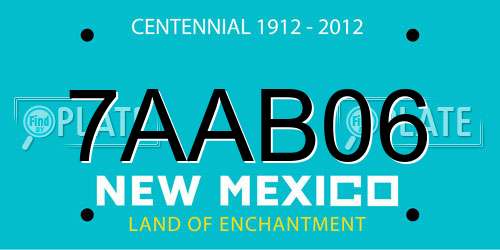 7AAB06 New Mexico License Plate