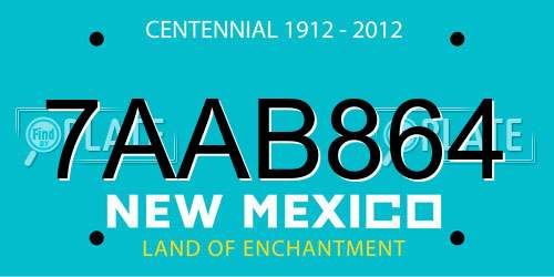 7AAB864 New Mexico License Plate