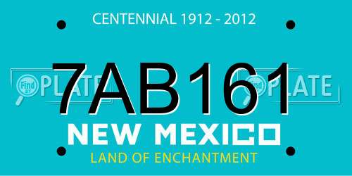 7AB161 New Mexico License Plate