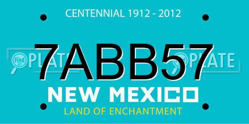 7ABB57 New Mexico License Plate