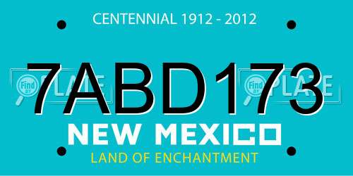7ABD173 New Mexico License Plate
