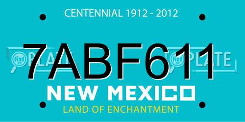 7ABF611 New Mexico License Plate
