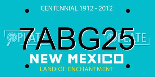 7ABG25 New Mexico License Plate