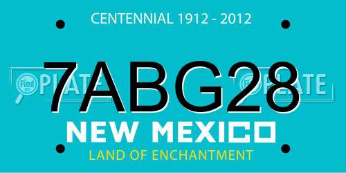 7ABG28 New Mexico License Plate